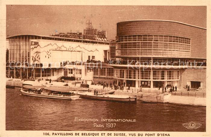 Exposition Internationale Paris 1937 Pavillons de Belgique et de Suisse