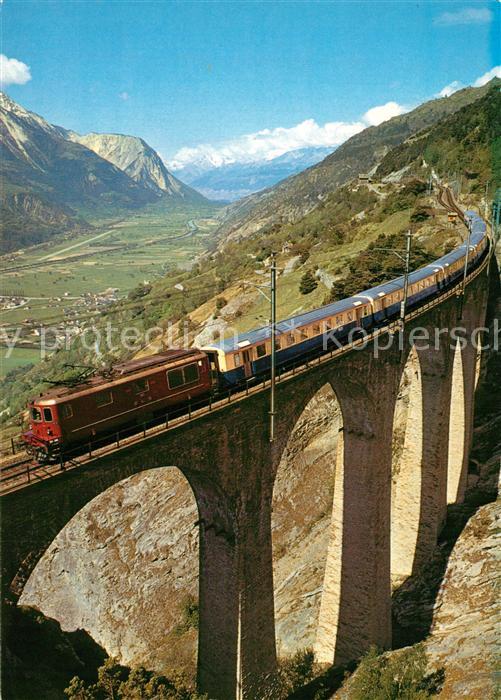 Eisenbahn Bern-L?tschberg-Simplon-Bahn Luogelkinviadukt Wallis