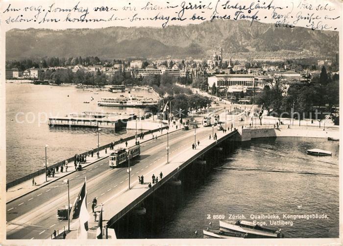 Strassenbahn Z?rich Quaibr?cke Kongressgeb?ude Enge