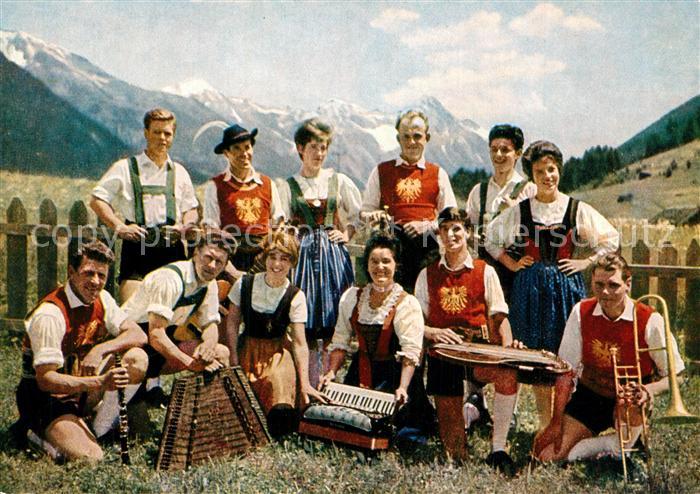 Musikanten Volkstumsgruppe Die lustigen Arlberger Zither Akkordeon Klarinette