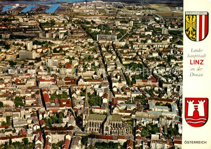 Linz Donau Fliegeraufnahme Hafengelaende