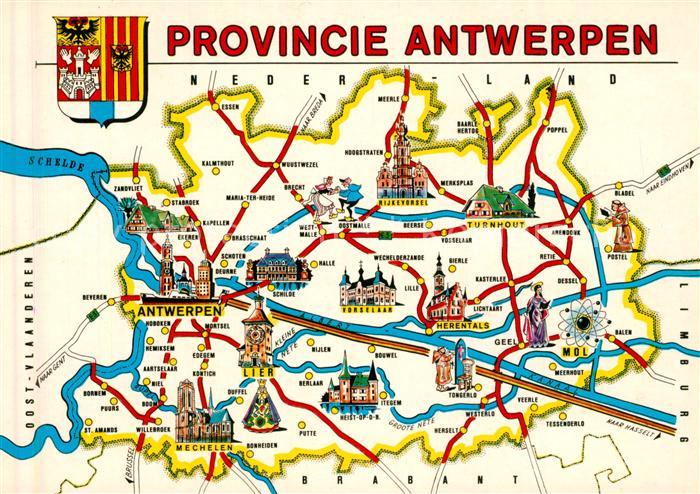 Antwerpen Anvers Provincie Stadtplan