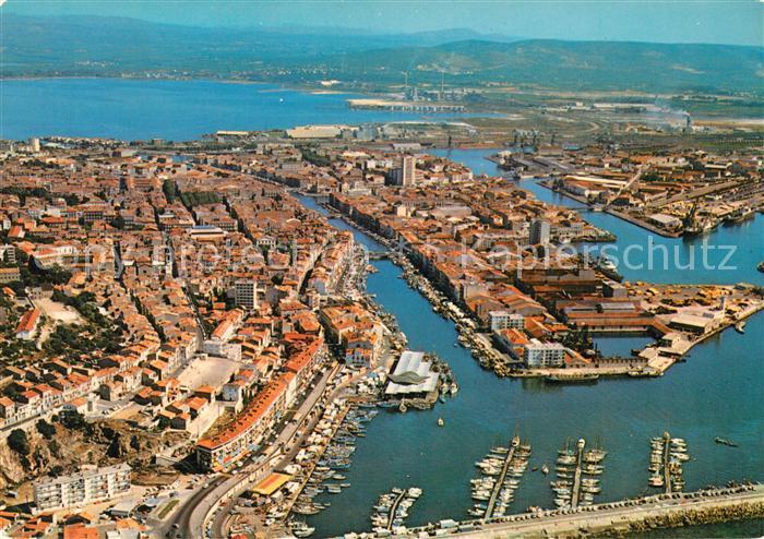 Sete Herault Vue aérienne sur la ville et ses canaux