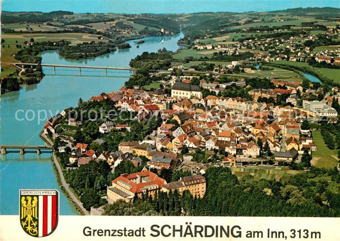 Schaerding Kur- und Grenzstadt am Inn Fliegeraufnahme