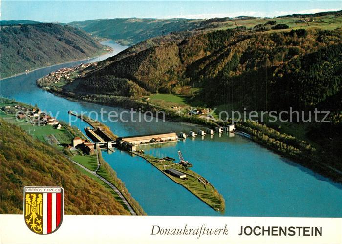 Engelhartszell Donau Oberoesterreich Donaukraftwerk Jochenstein Fliegeraufnahme