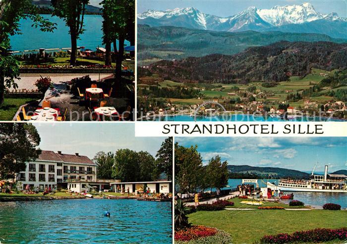 Reifnitz Woerthersee Strandhotel Sille Bootsanleger Dampfer Alpenpanorama