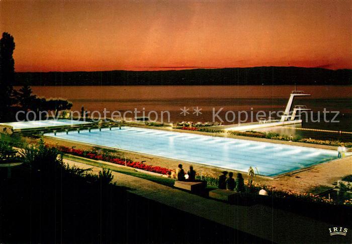 Evian-les-Bains Haute Savoie Ombres et lumières au crépuscule Centre Nautique et