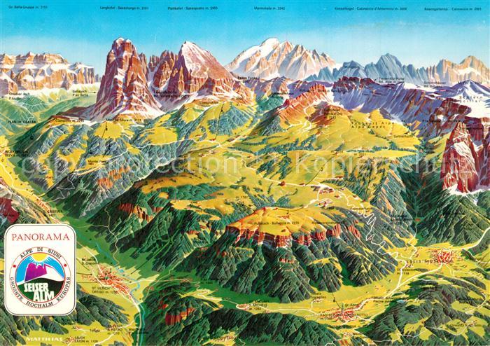 Seiser Alm Dolomiten Panorama Alpe di Siusi Dolomiten Panorama Dolomiten aus der