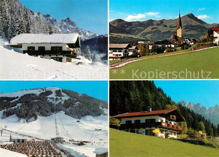 St Jakob Haus Ortsansicht mit Kirche Gaestehaus Pension im Sommer und im Winter