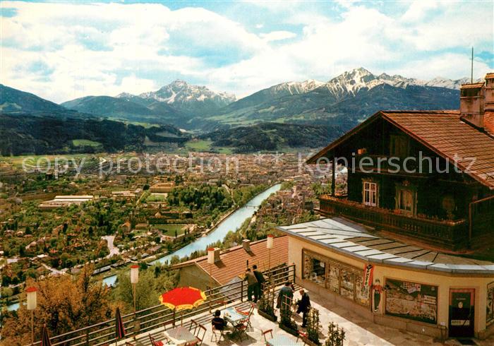 Innsbruck Panorama Blick von der Hungerburg gegen Serles und Nockspitze