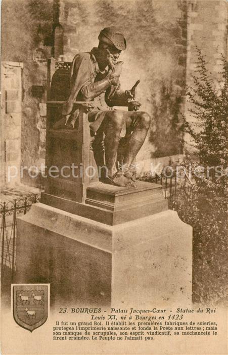 Bourges Palais Jacques Coeur Stutue du Roi Louis XI