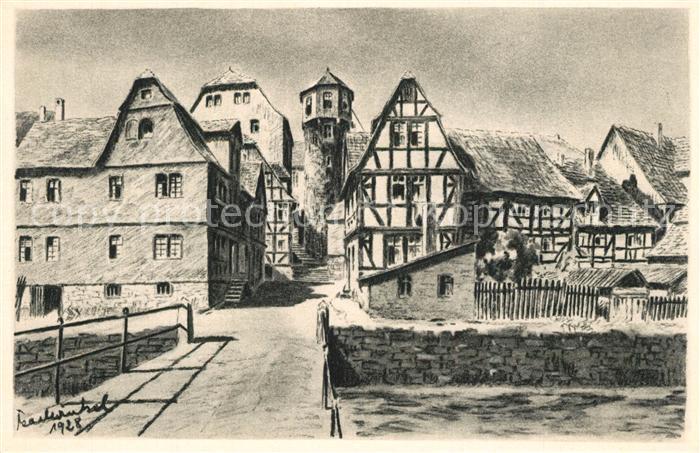 Lauterbach Hessen Ankerturm nach Kohlezeichnung von Winkel