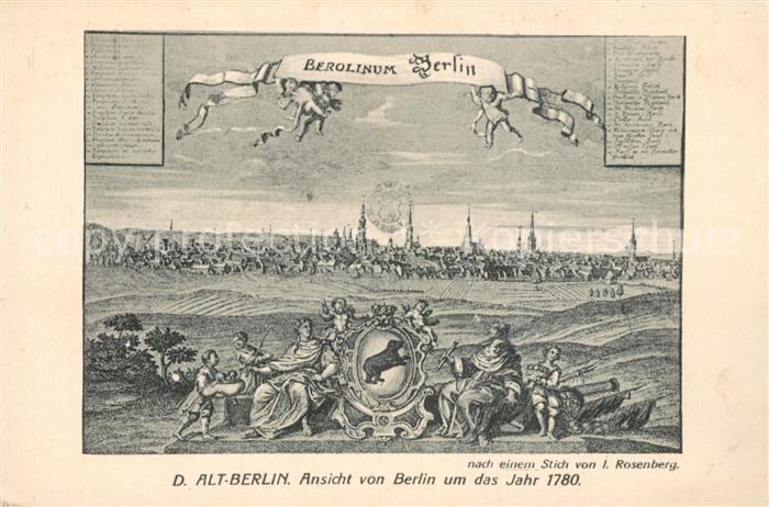 Alt Berlin Panorama Stich von Rosenberg um 1780