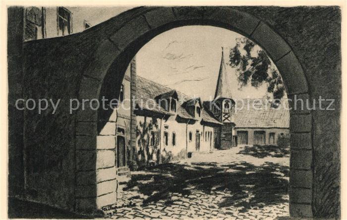 Lauterbach Hessen Burgtor nach Kohlezeichnung Winkel