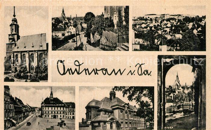 Oederan Kirche Rathaus Stadtpanorama