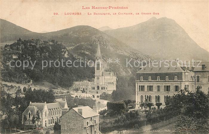 Lourdes Hautes Pyrenees Basilique Calvaire Grand Gar