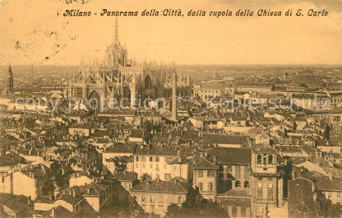 Milano Panorama della Citta Chiesa di San Carlo