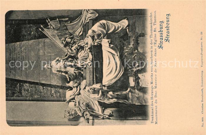 Strasbourg Alsace Denkmal Herzog Moritz von Sachsen Thomaskirche