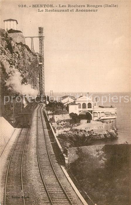 Menton Alpes Maritimes Les Rochers Rouges Restaurant Ascenseur