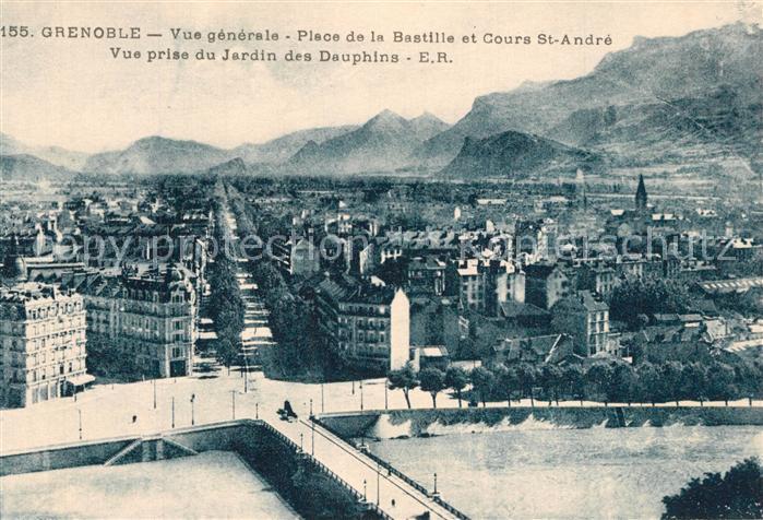 Grenoble Panorama Place de la Bastille Cours Saint Andre