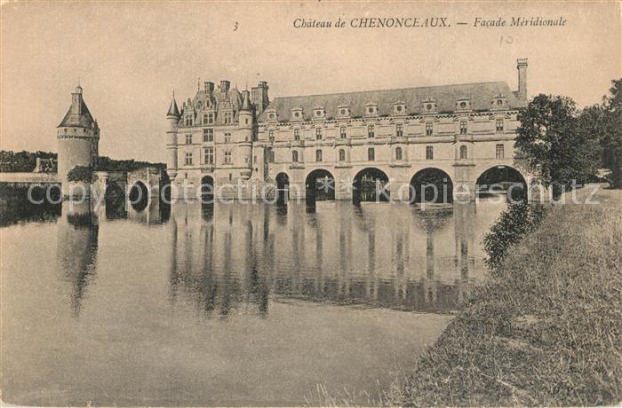 Chenonceaux Indre et Loire Chateau Facade Meridionale