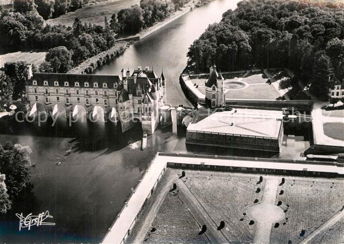 Chenonceaux Indre et Loire Fliegeraufnahme Chateau sur le Cher Tour des Marques