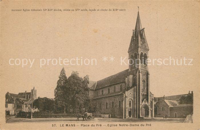 Le Mans Sarthe Place du Pre Eglise Notre Dame du Pre