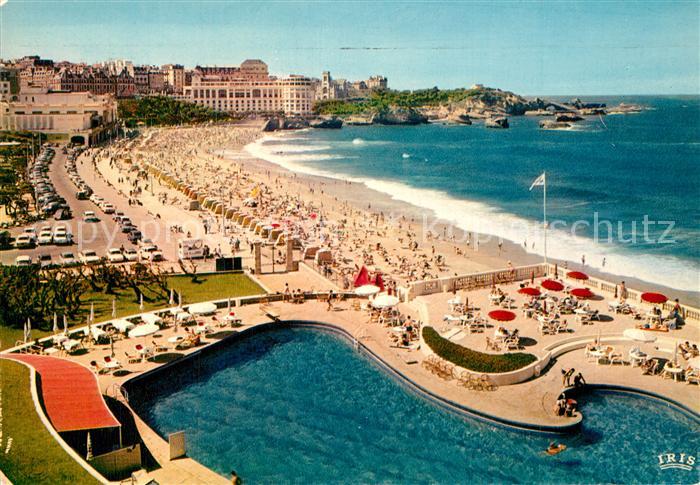 Biarritz Pyrenees Atlantiques Fliegeraufnahme Grande Plage Casino Bel