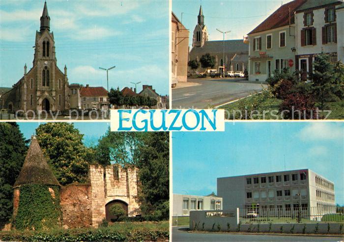 Eguzon-Chantome Eglise Saint Etienne rond point chateau vieille porte CEG Saint
