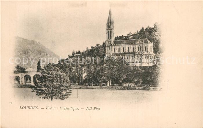 Lourdes Hautes Pyrenees Vue sur la Basilique