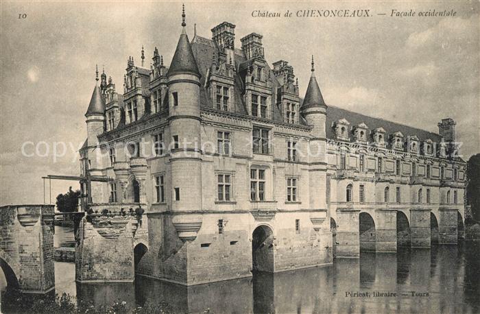 Chenonceaux Indre et Loire Chateau facade occidentale