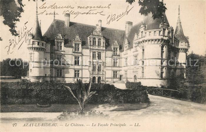 Azay-le-Rideau Chateau facade principale