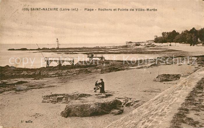 Saint-Nazaire Loire-Atlantique Plage Rochers et Pointe de Villès Martin
