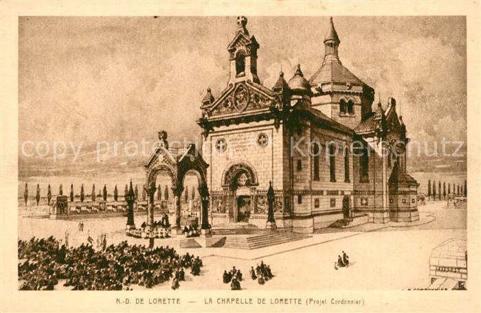 Ablain-Saint-Nazaire Notre Dame de Lorette Chapelle Dessin Kuenstlerkarte