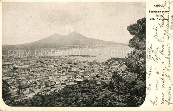 Napoli Neapel Panorama preso dalla Villa Tolentino