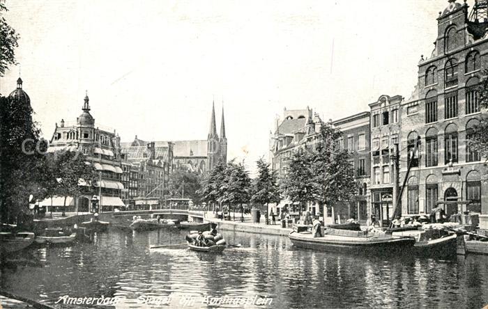 Amsterdam Niederlande Singel b/n Koningsplein