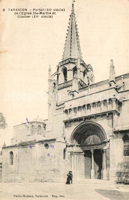 Tarascon Bouches-du-Rhone Portail Eglise Sainte Marthe et Clocher