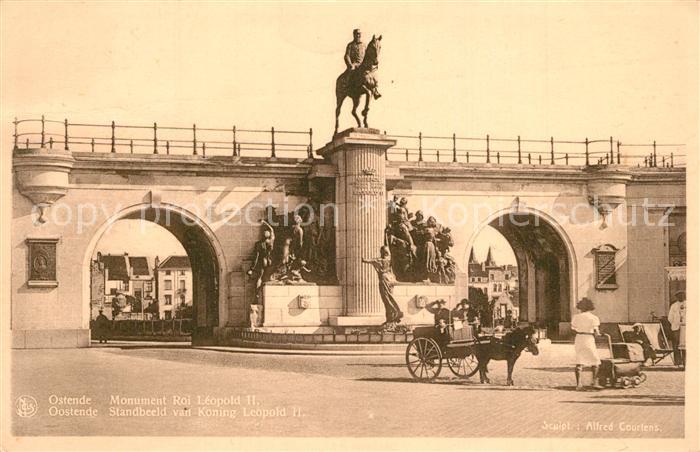 Ostende Oostende Monument Roi Léopold II Standbeeld Koning Leopold