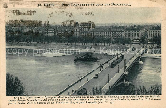 Lyon France Pont Lafayette et Quai des Brotteaux