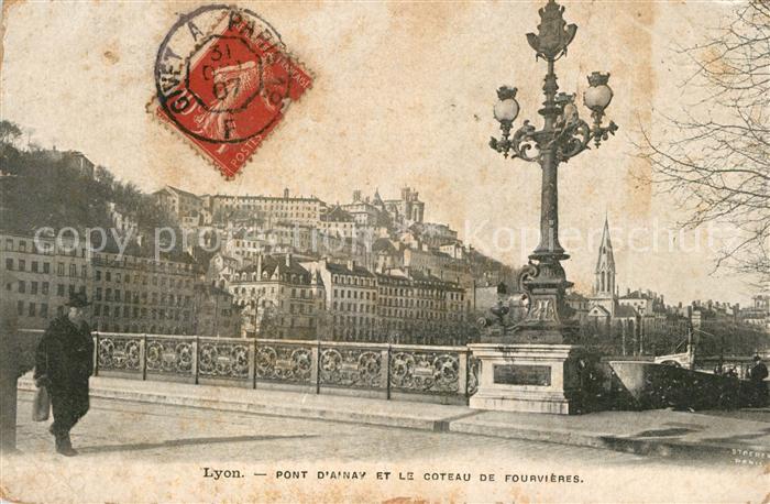 Lyon France Pont d Ainay Coteau de Fourvières