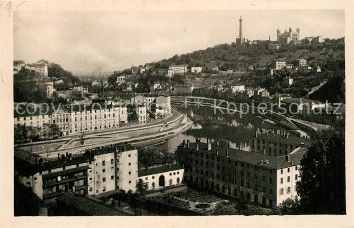 Lyon France Quais de la Saône et la Colline de Fourvière