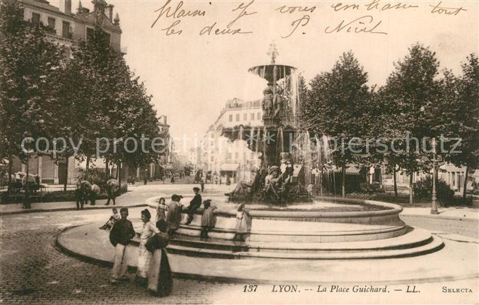Lyon France Place Guichard Fontaine