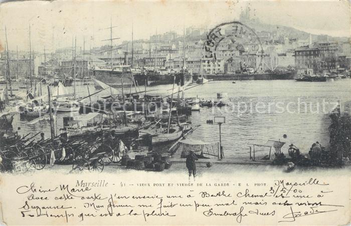 Marseille Bouches-du-Rhone Port et Vierge de la Garde
