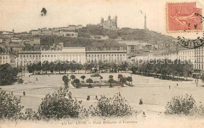 Lyon France Place Bellecour et Bourvi?re