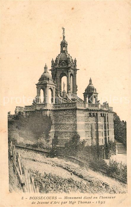 Bonsecours 76 Monument elev? en Phonneur de Jeanne d`Arc par Mgr Thomas