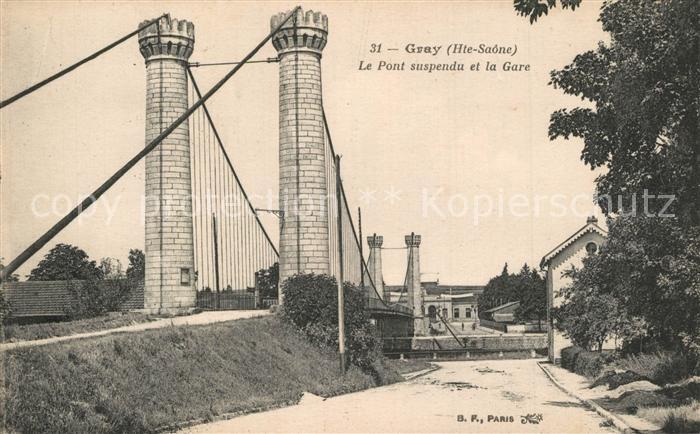 Gray Haute Saone Pont suspendu et la Gare