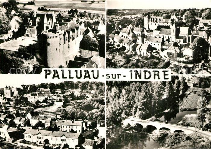 Palluau-sur-Indre Le Chateau Eglise Les Ecoles Le Pont Vue aerienne