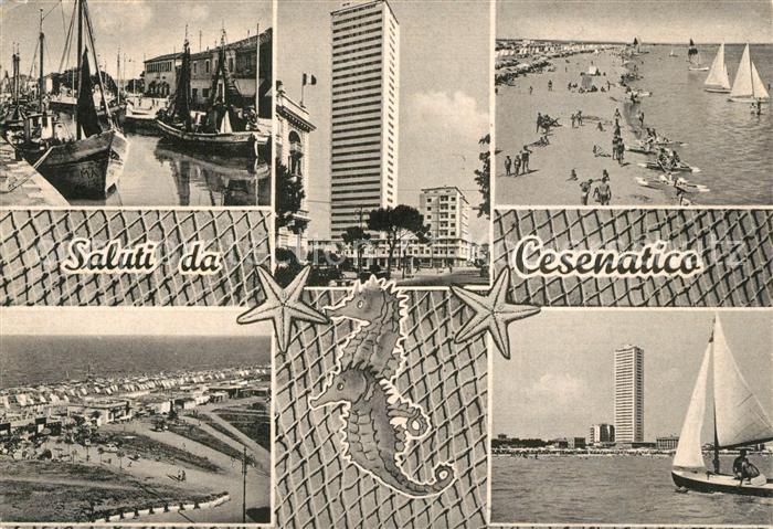Cesenatico Hafen Strand Hochhaus Panorama