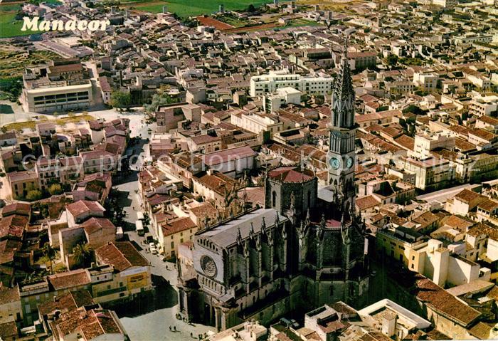 Manacor Vista aerea En primer termino la Real Parroquia