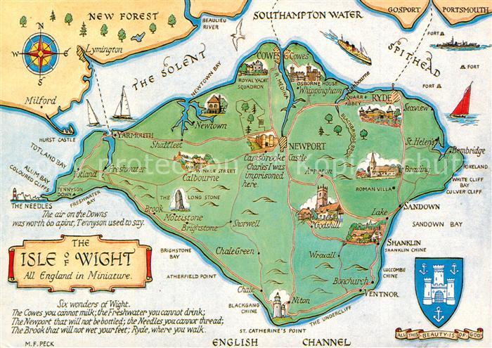 Isle of Wight UK Inselkarte